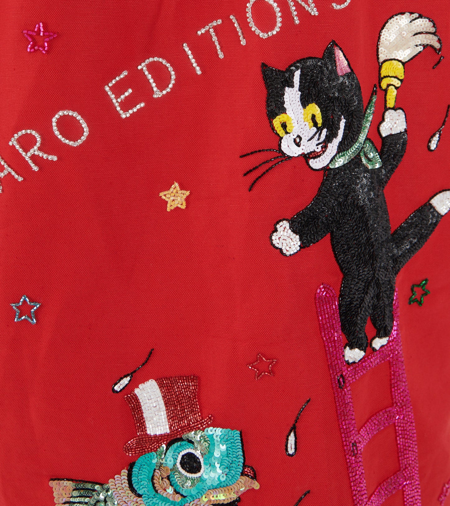 Anna Coat Cat On Ladder Red