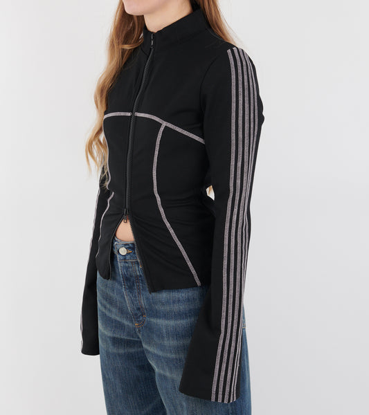 Zoe Track Blouse Black