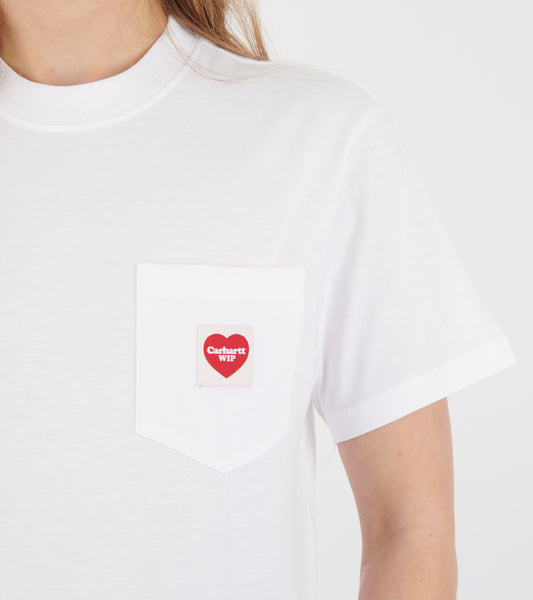 W S/S Pocket Heart T-shirt White
