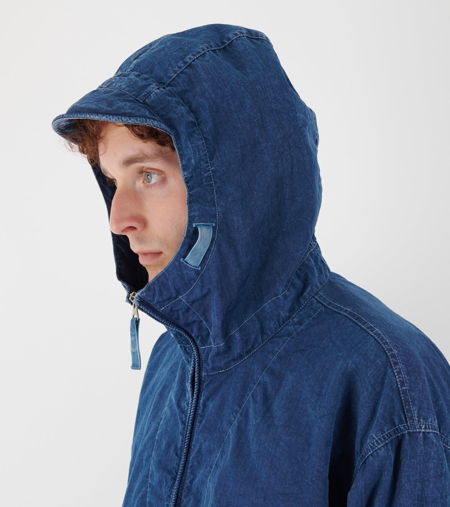Hollow Fibre Nylon Indigo-TC + Marmo Corrosion Jacket Blue