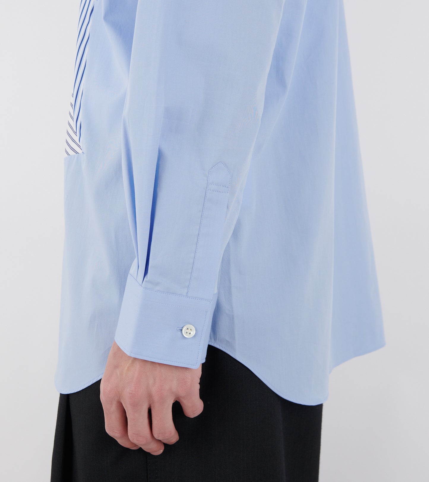 Patchwork 3D Cubes Shirt Light Blue