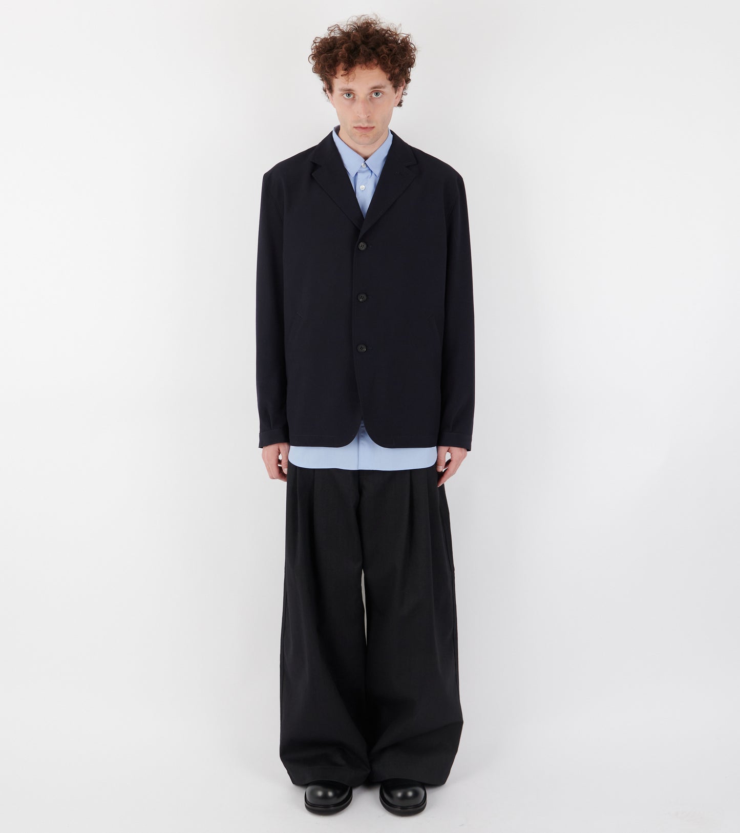 Tropical Wool Blazer Dark Navy