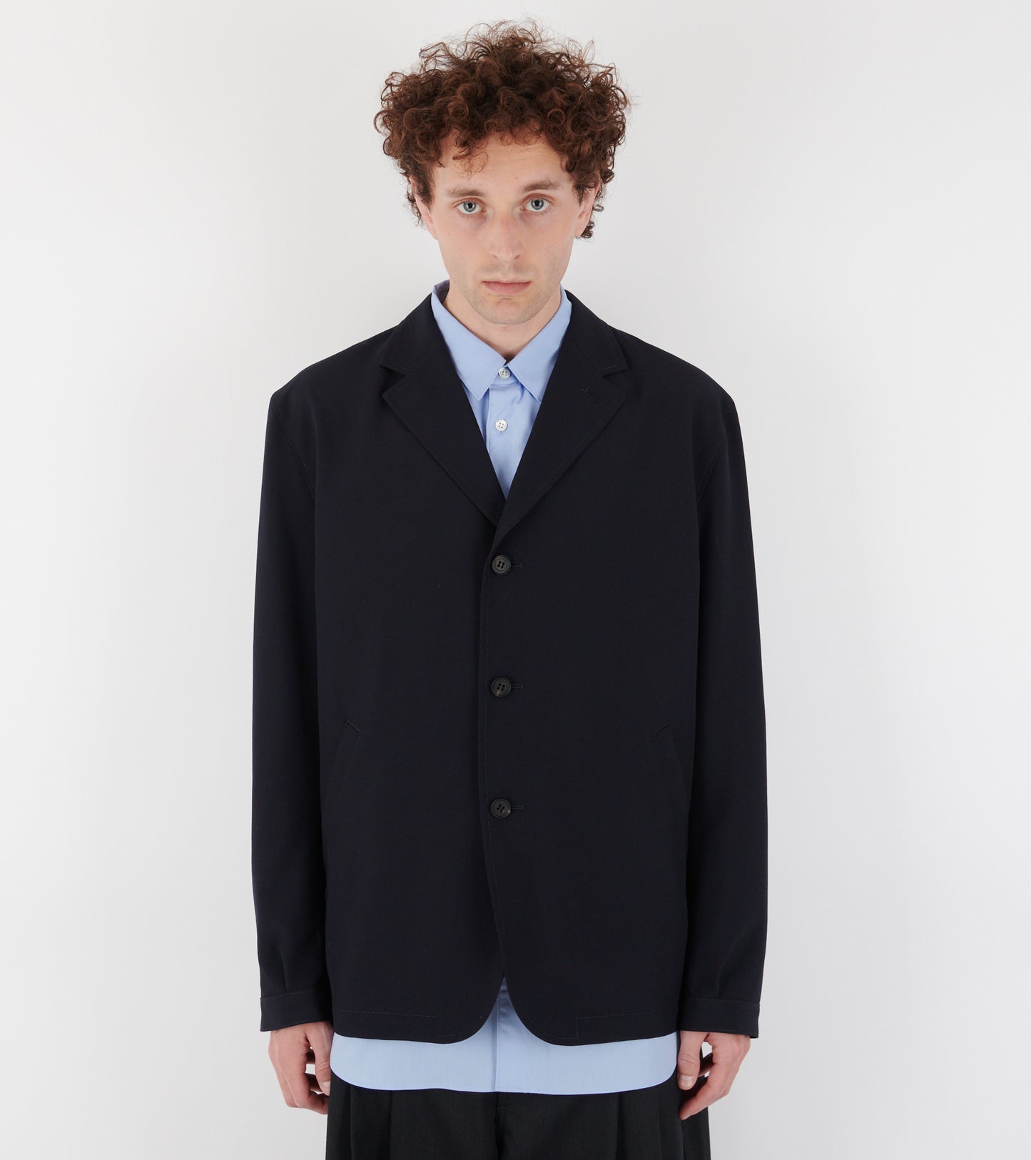 Tropical Wool Blazer Dark Navy