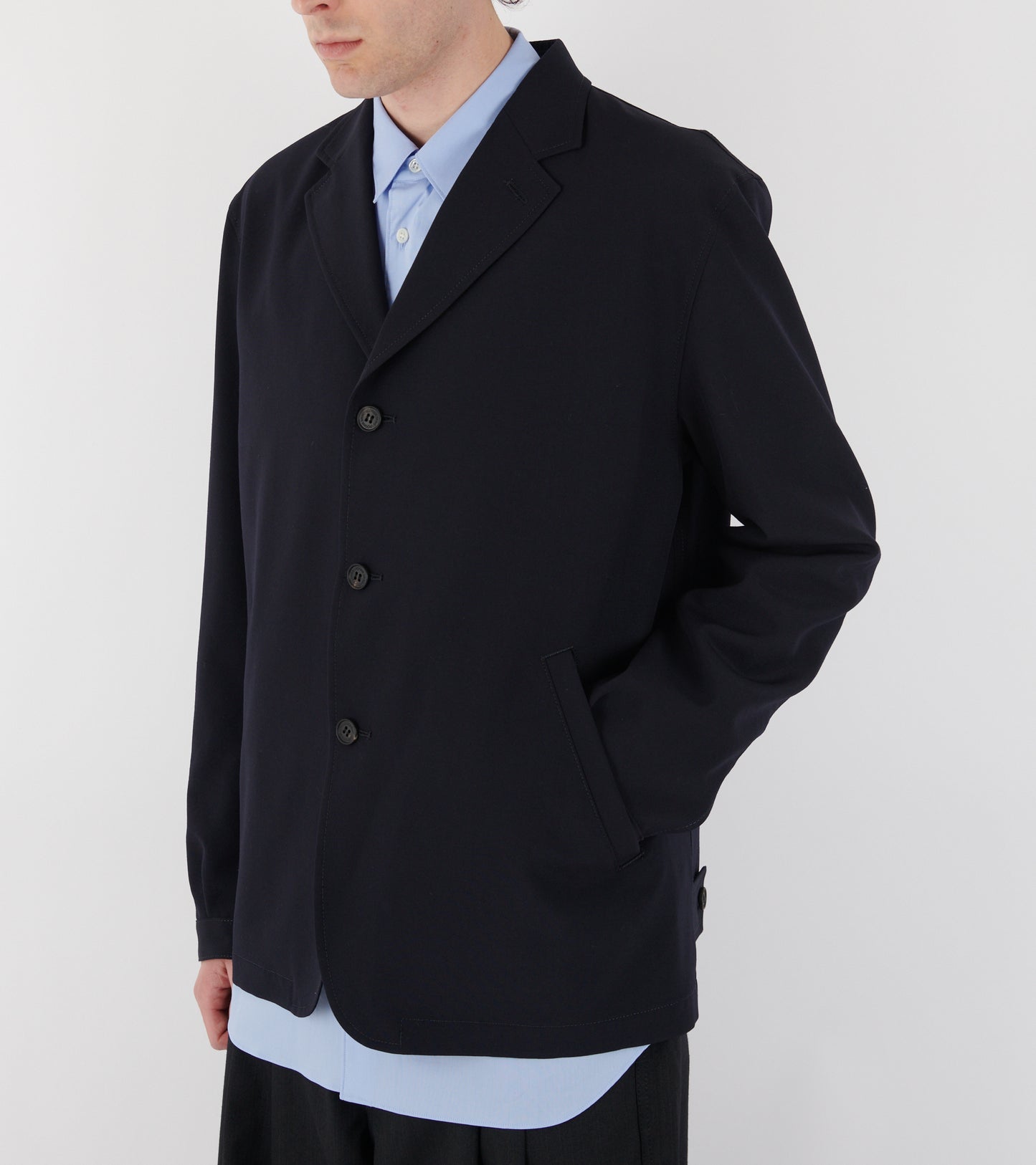Tropical Wool Blazer Dark Navy