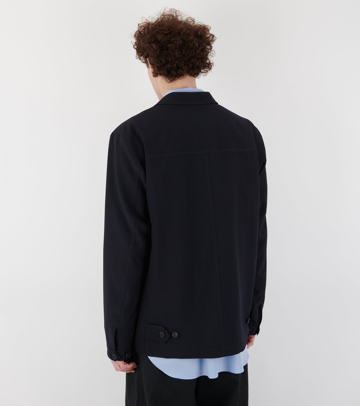 Tropical Wool Blazer Dark Navy