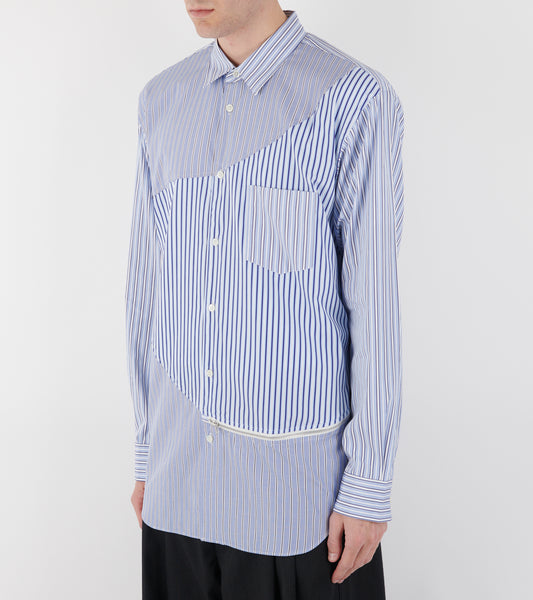 Striped Zip Shirt Blue/White Mix