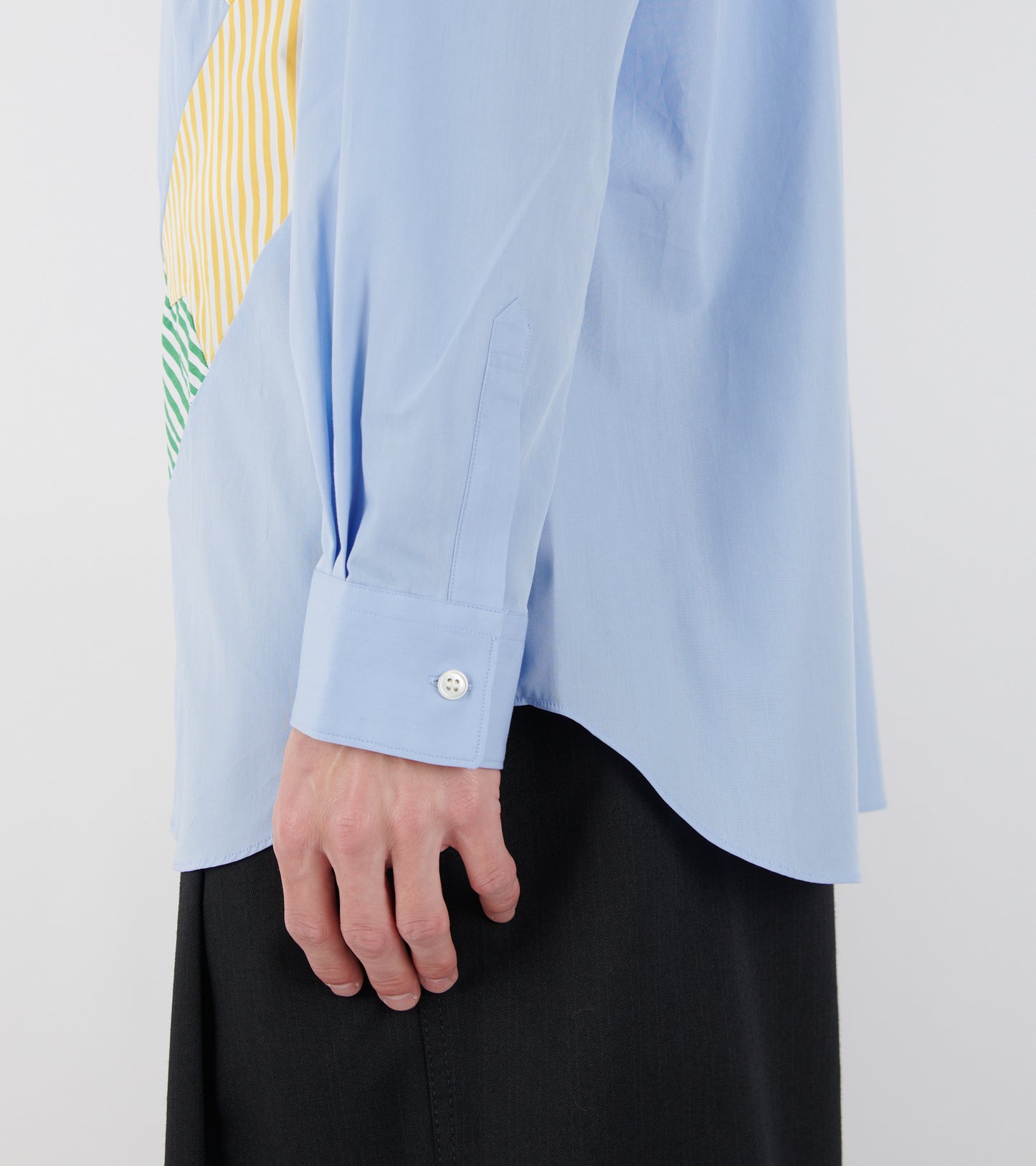 Color Patchwork Shirt Light Blue