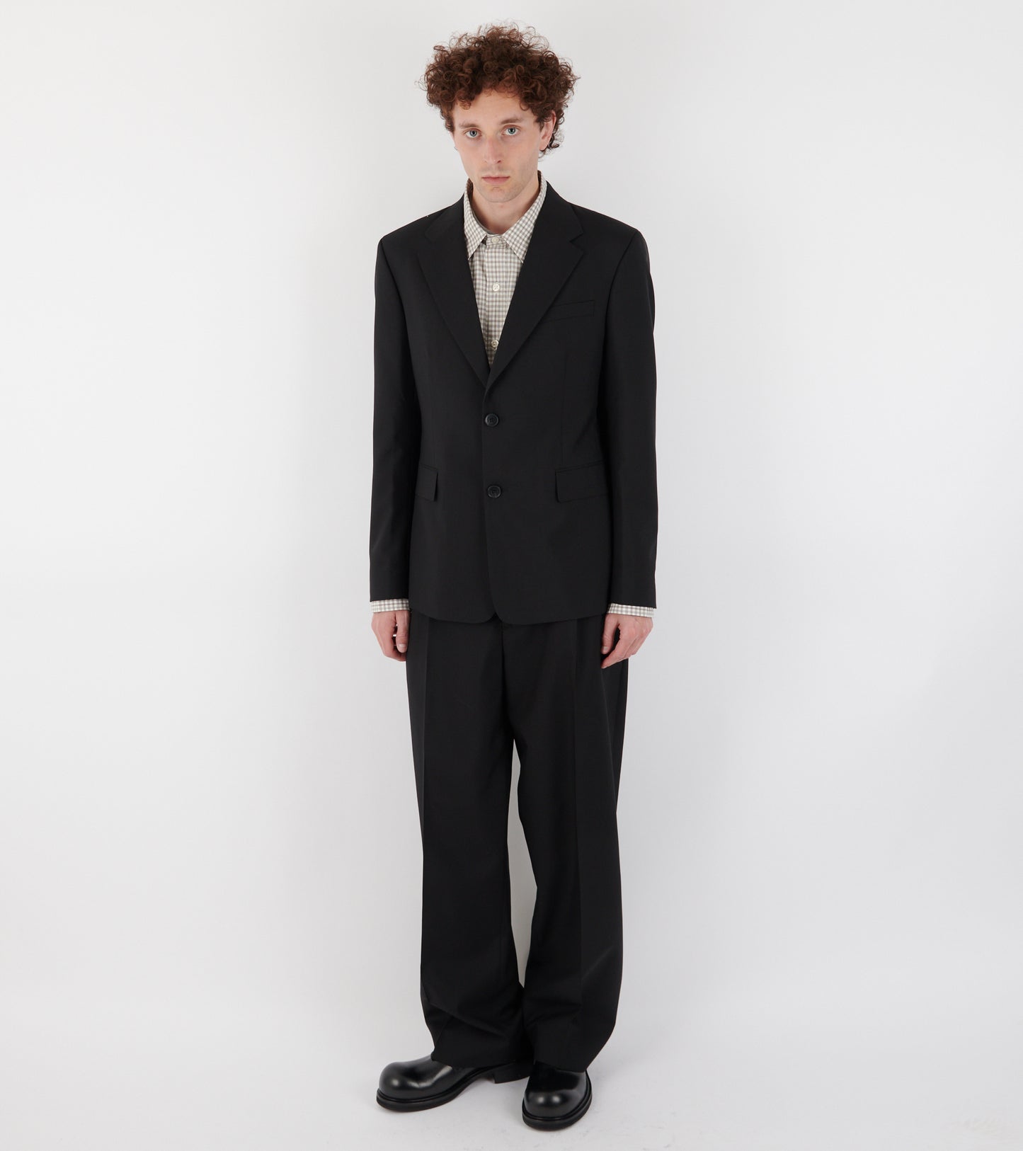 Single Breasted Blazer Black Tropical Wool