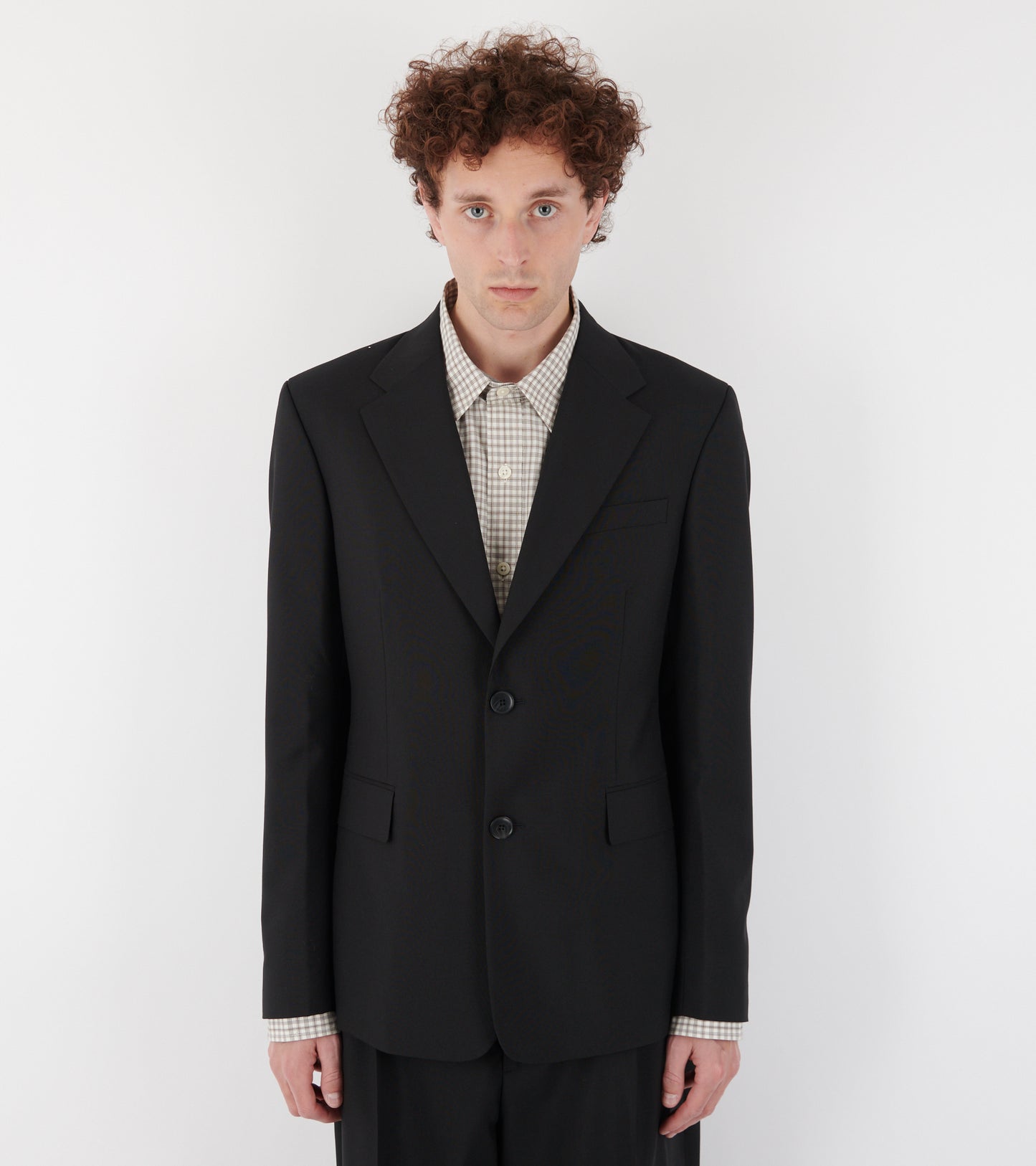 Single Breasted Blazer Black Tropical Wool
