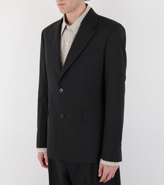 Single Breasted Blazer Black Tropical Wool