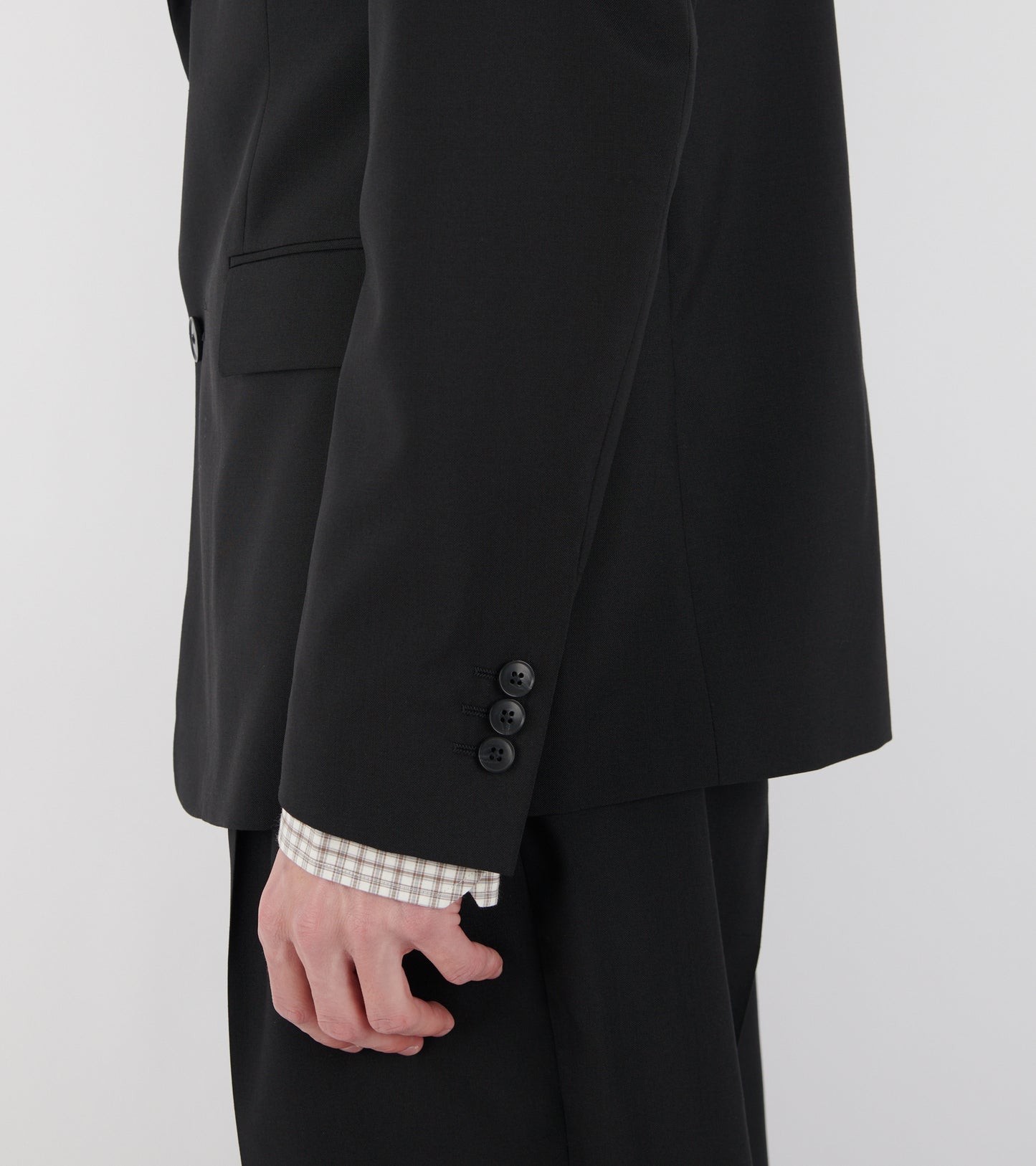 Single Breasted Blazer Black Tropical Wool