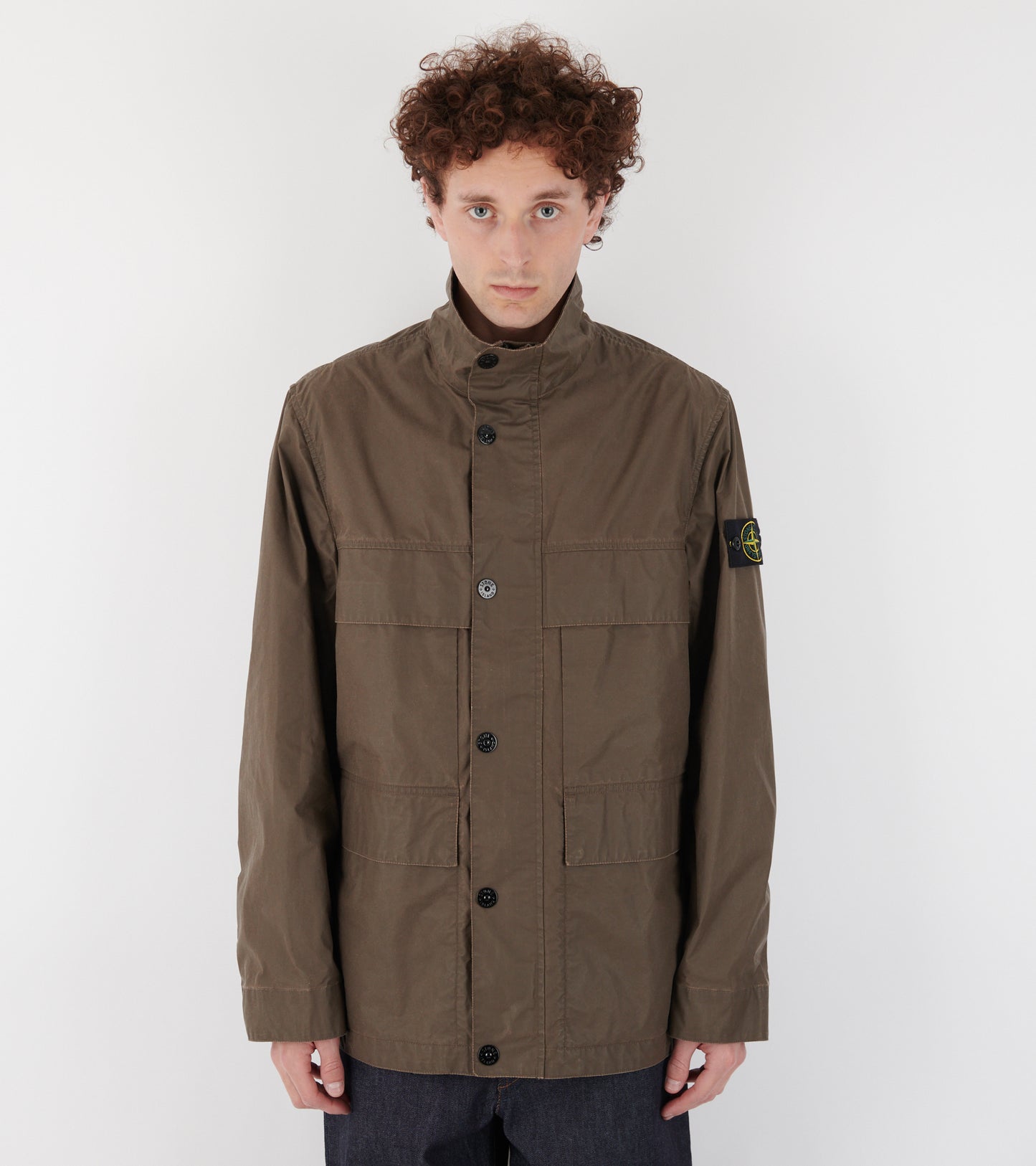 Waxed Pigment Cotton Tela Jacket Brown
