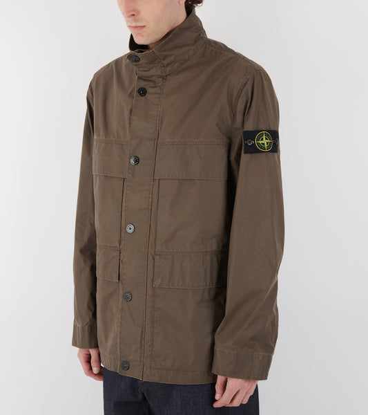 Waxed Pigment Cotton Tela Jacket Brown