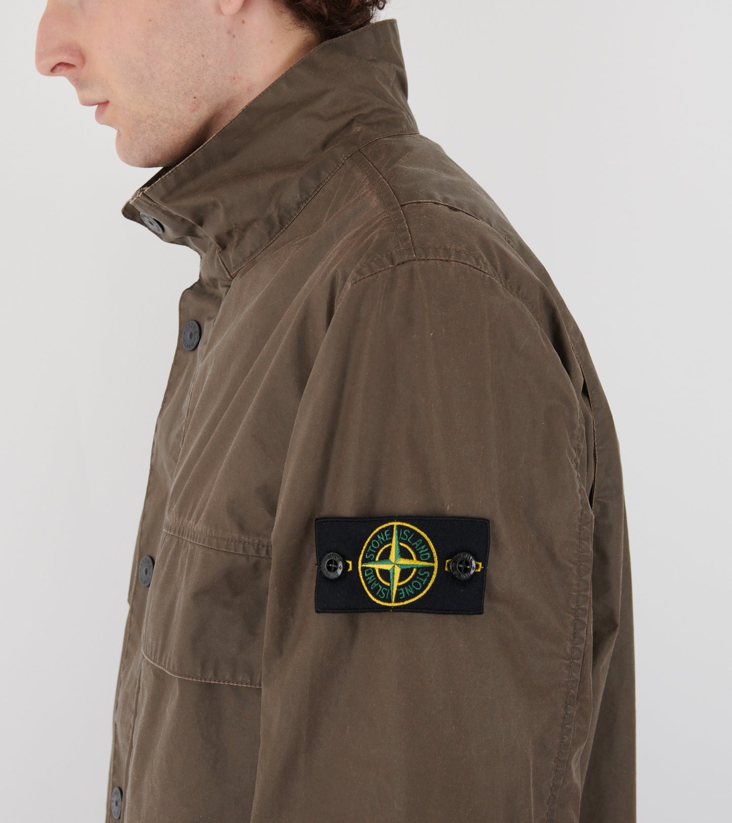 Waxed Pigment Cotton Tela Jacket Brown