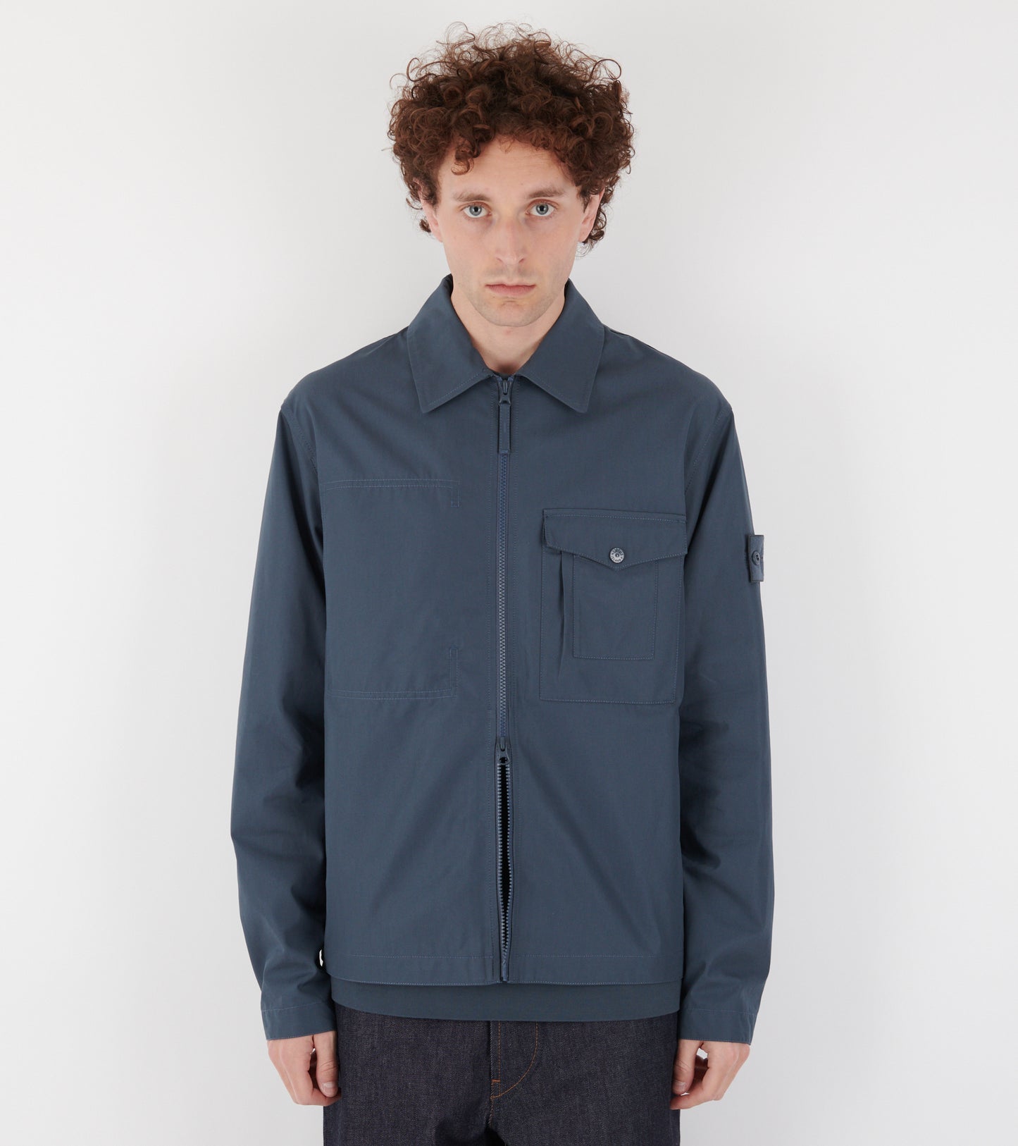 Cotton Ghost Overshirt Dusty Petrol Blue