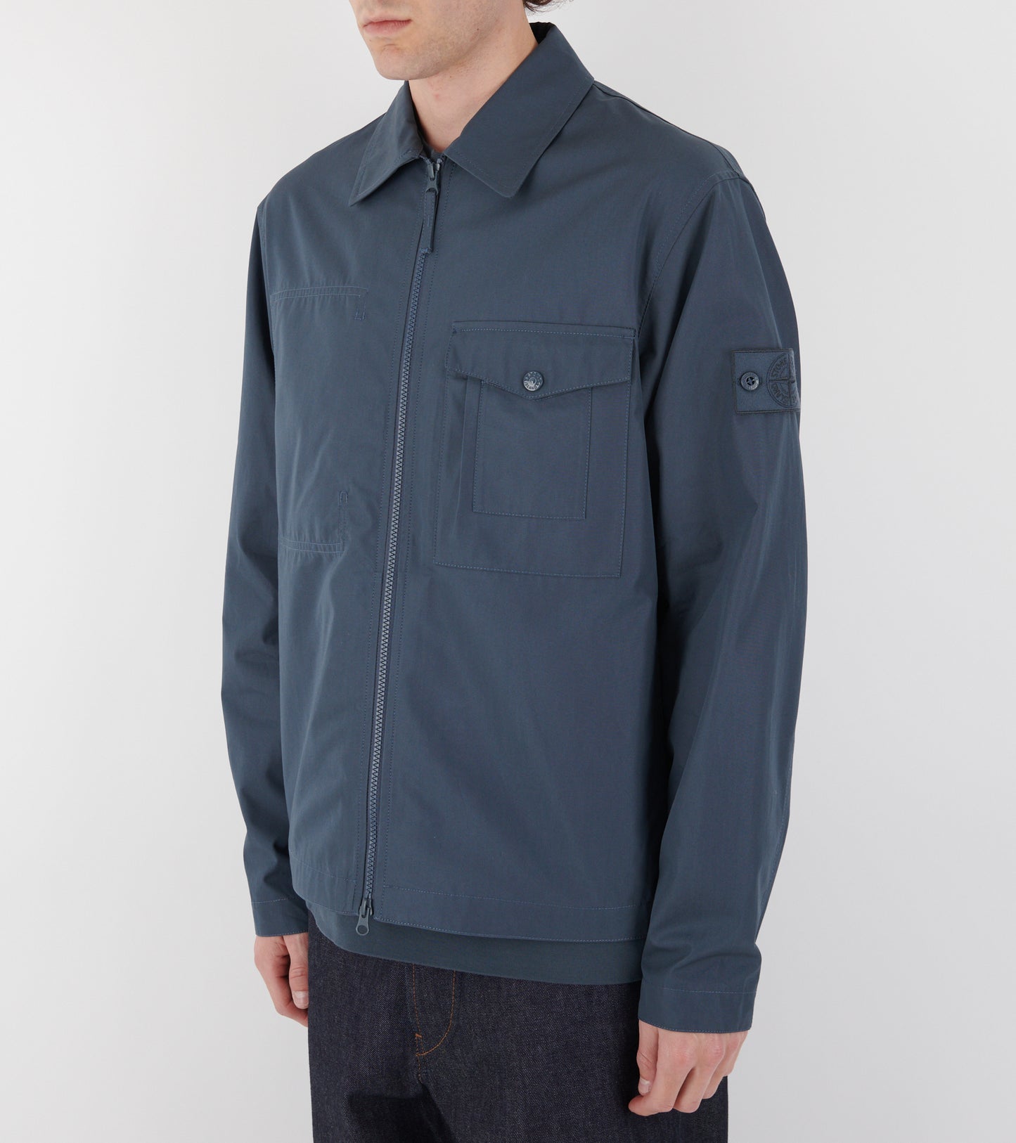 Cotton Ghost Overshirt Dusty Petrol Blue