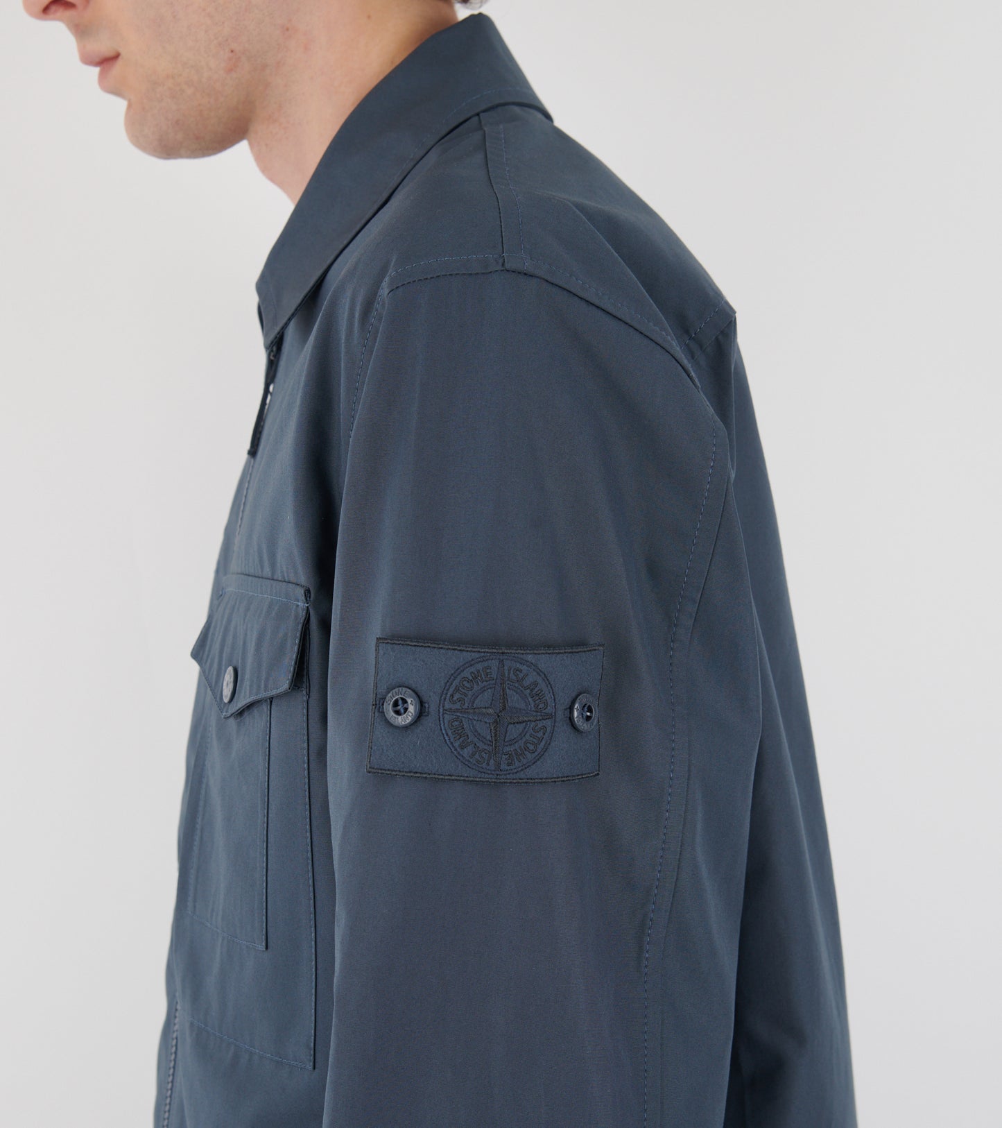 Cotton Ghost Overshirt Dusty Petrol Blue