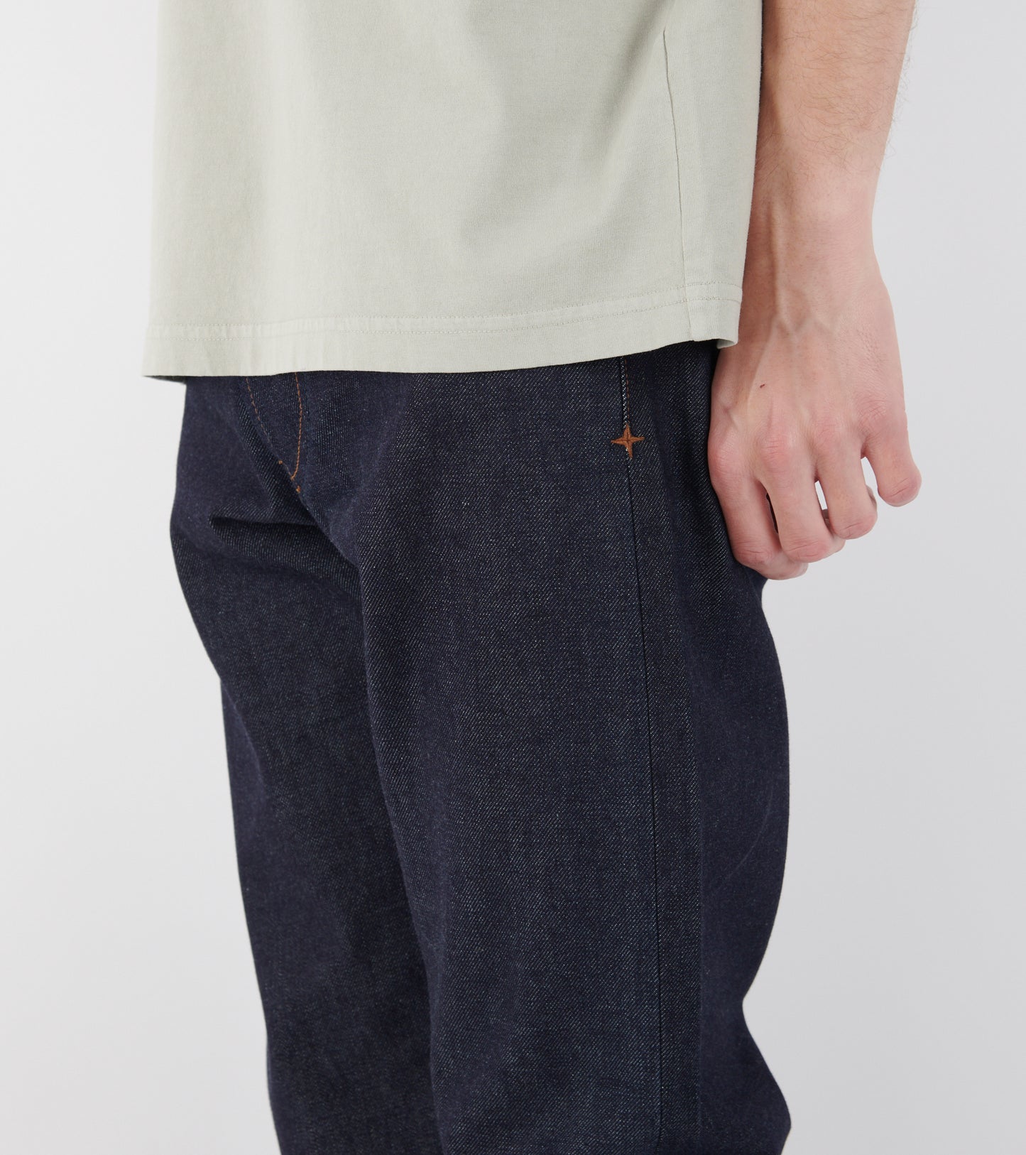 Indigo Denim Raw Jeans Straight Blue