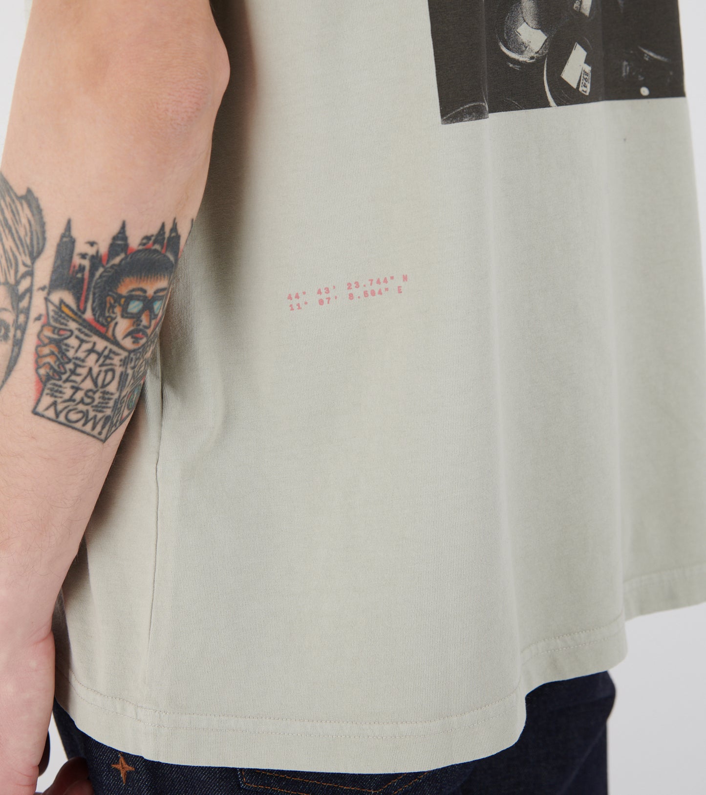 Print T-shirt Sandy Grey