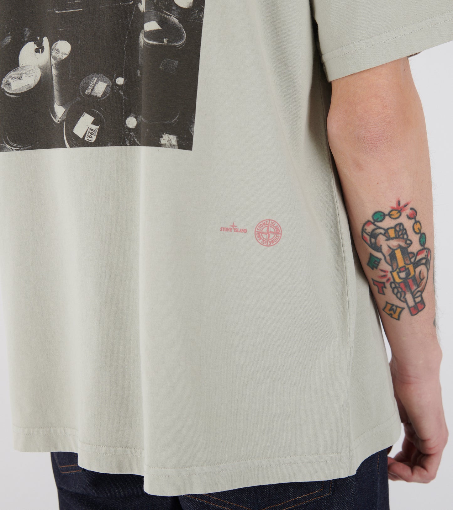 Print T-shirt Sandy Grey