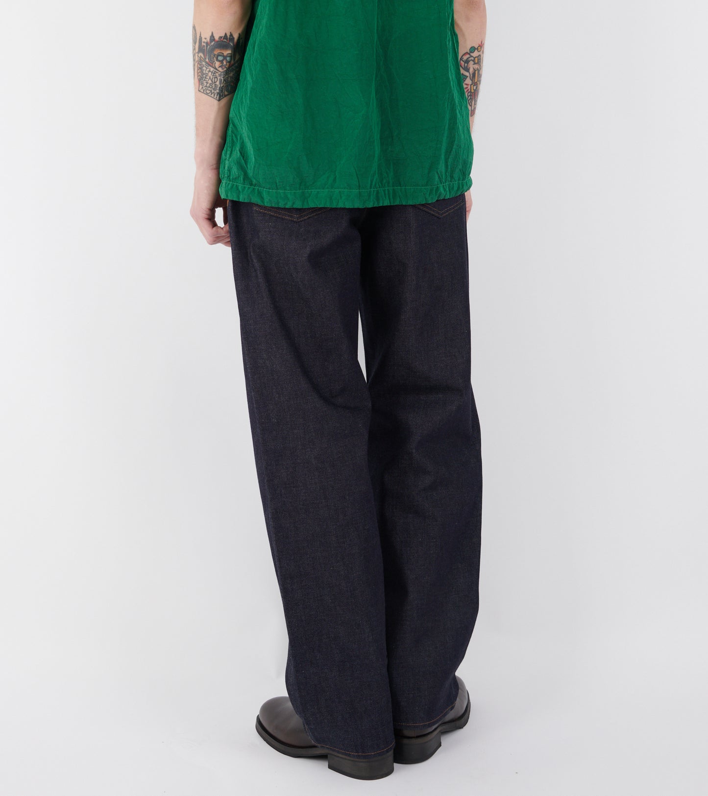 Indigo Denim Raw Jeans Loose Blue