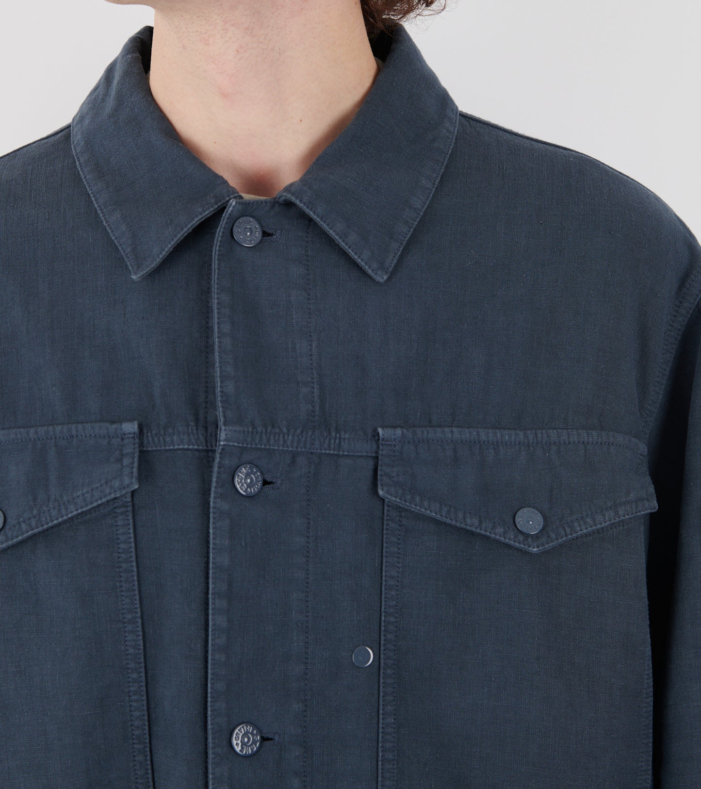 Bonded Linen-TC S.I. Ghost Jacket Dusty Petrol Blue