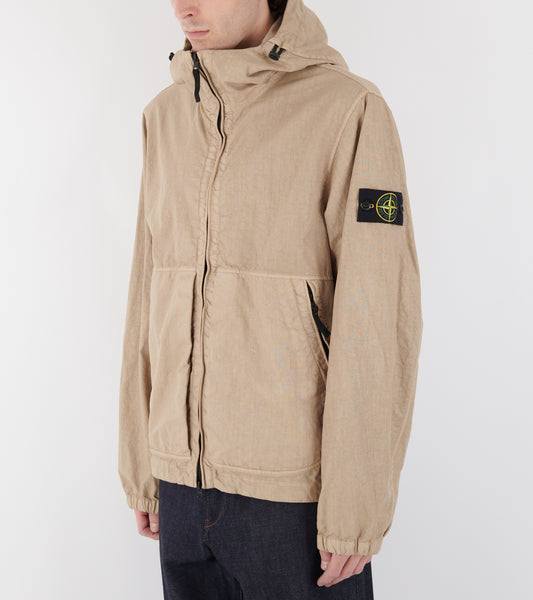 Organic-Look Nylon Panama-TC Jacket Beige