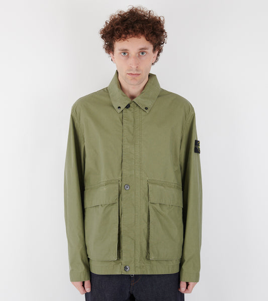 Waxed Pigment Cotton Tela Jacket Green