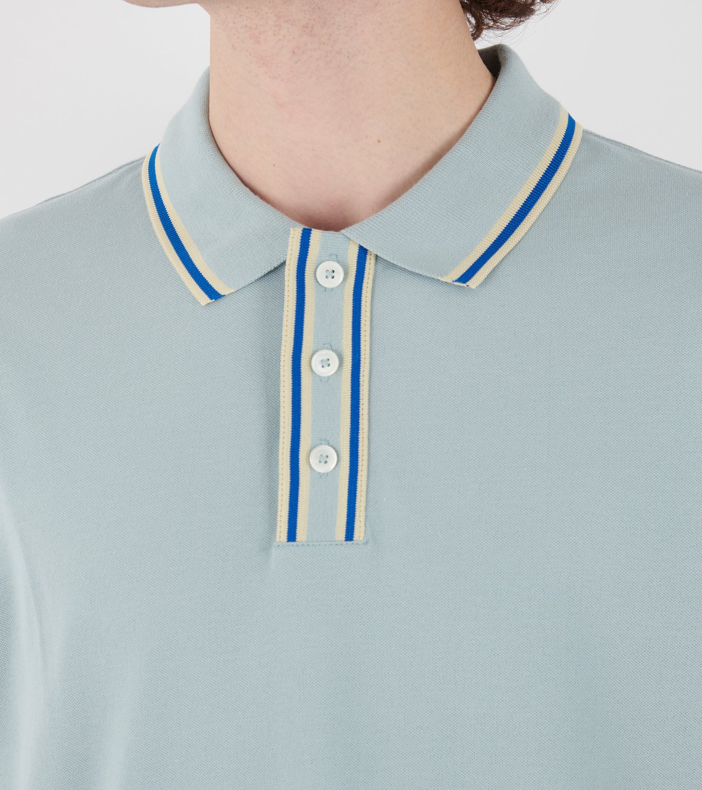 S/S Polo Shirt Light Blue/Cream