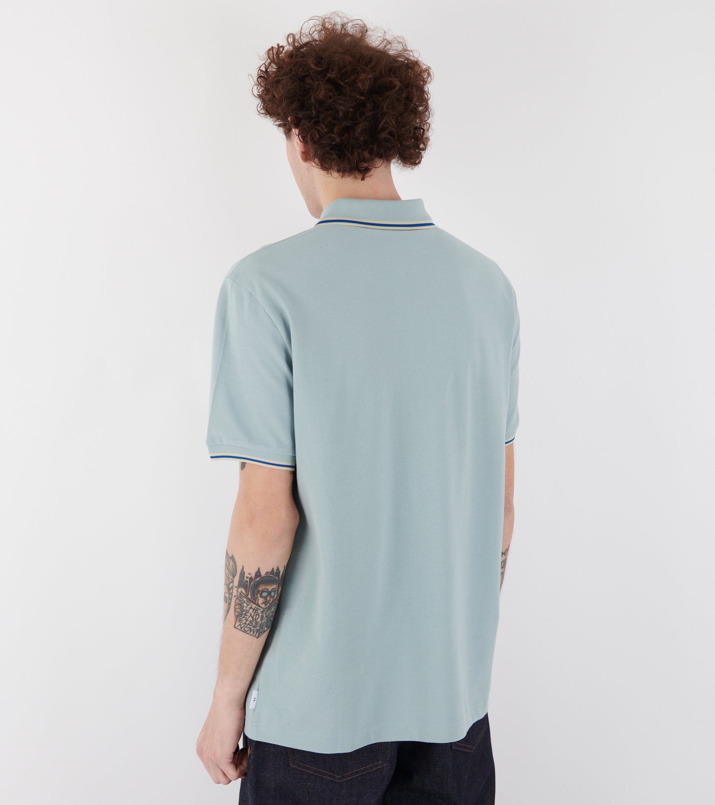 S/S Polo Shirt Light Blue/Cream
