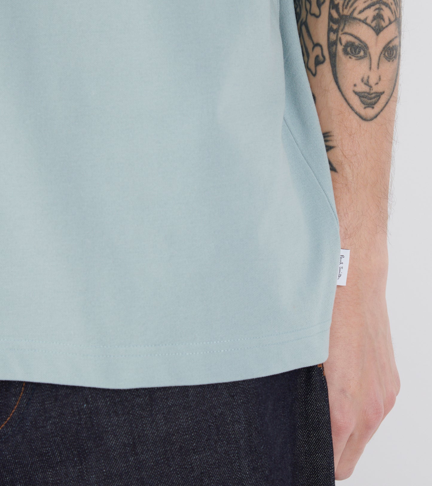 S/S Polo Shirt Light Blue/Cream