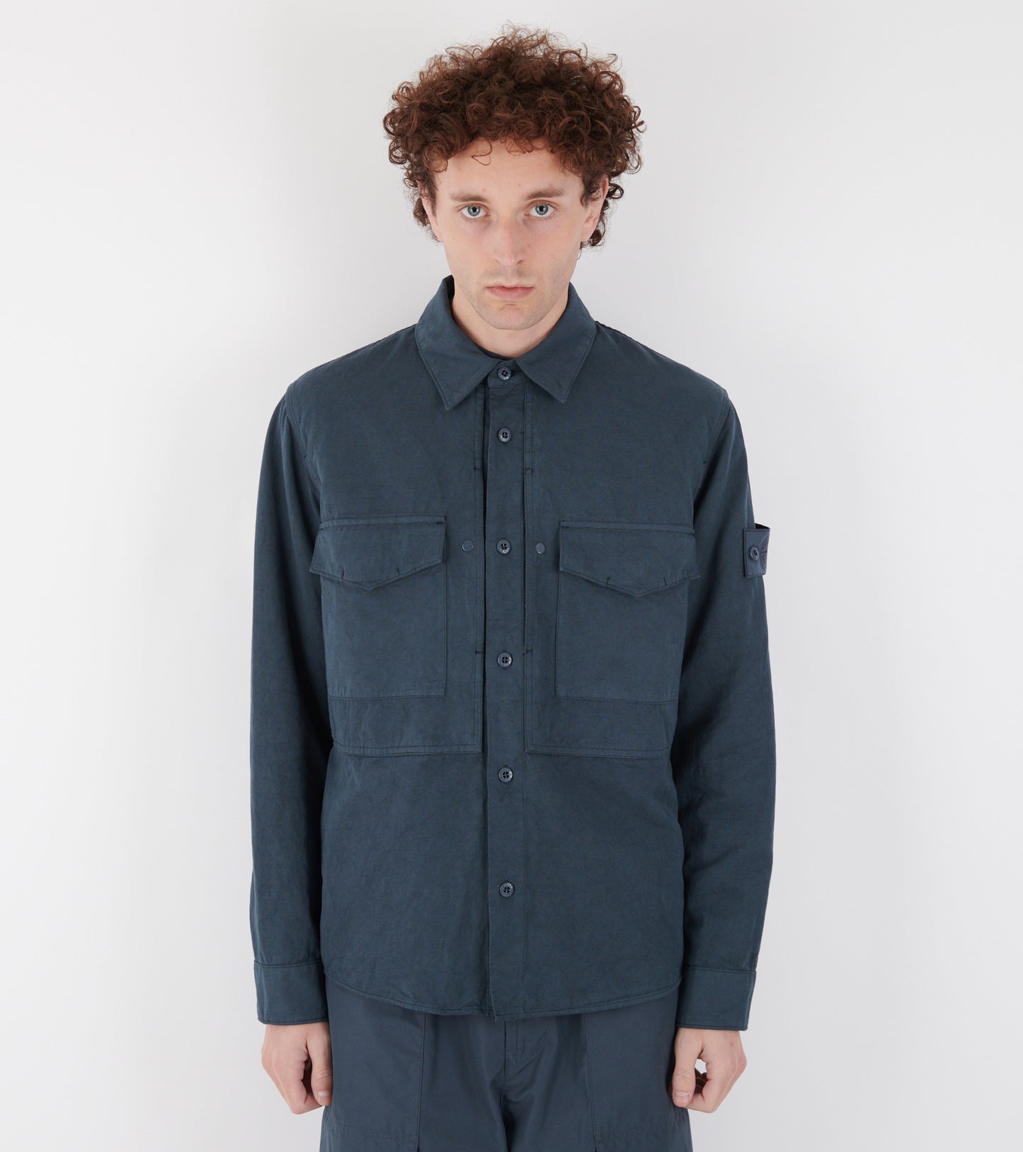 Linen Ghost Overshirt Dusty Petrol Blue
