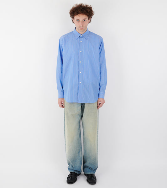 Suvin High Count Cloth Stripe Shirt Blue Stripe