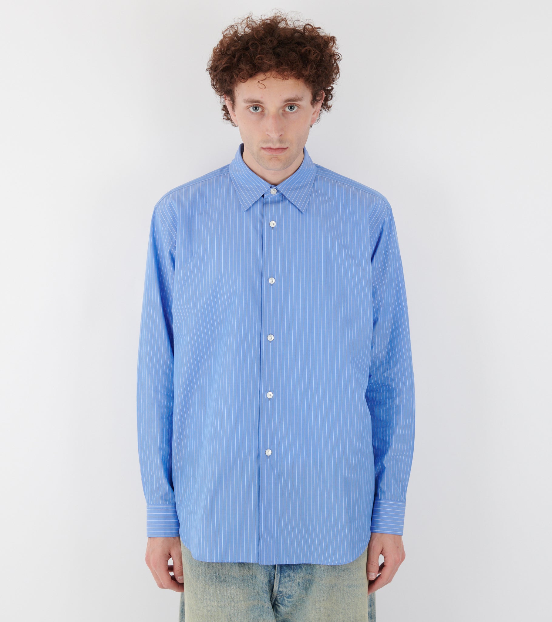 Suvin High Count Cloth Stripe Shirt Blue Stripe – Dr. Adams