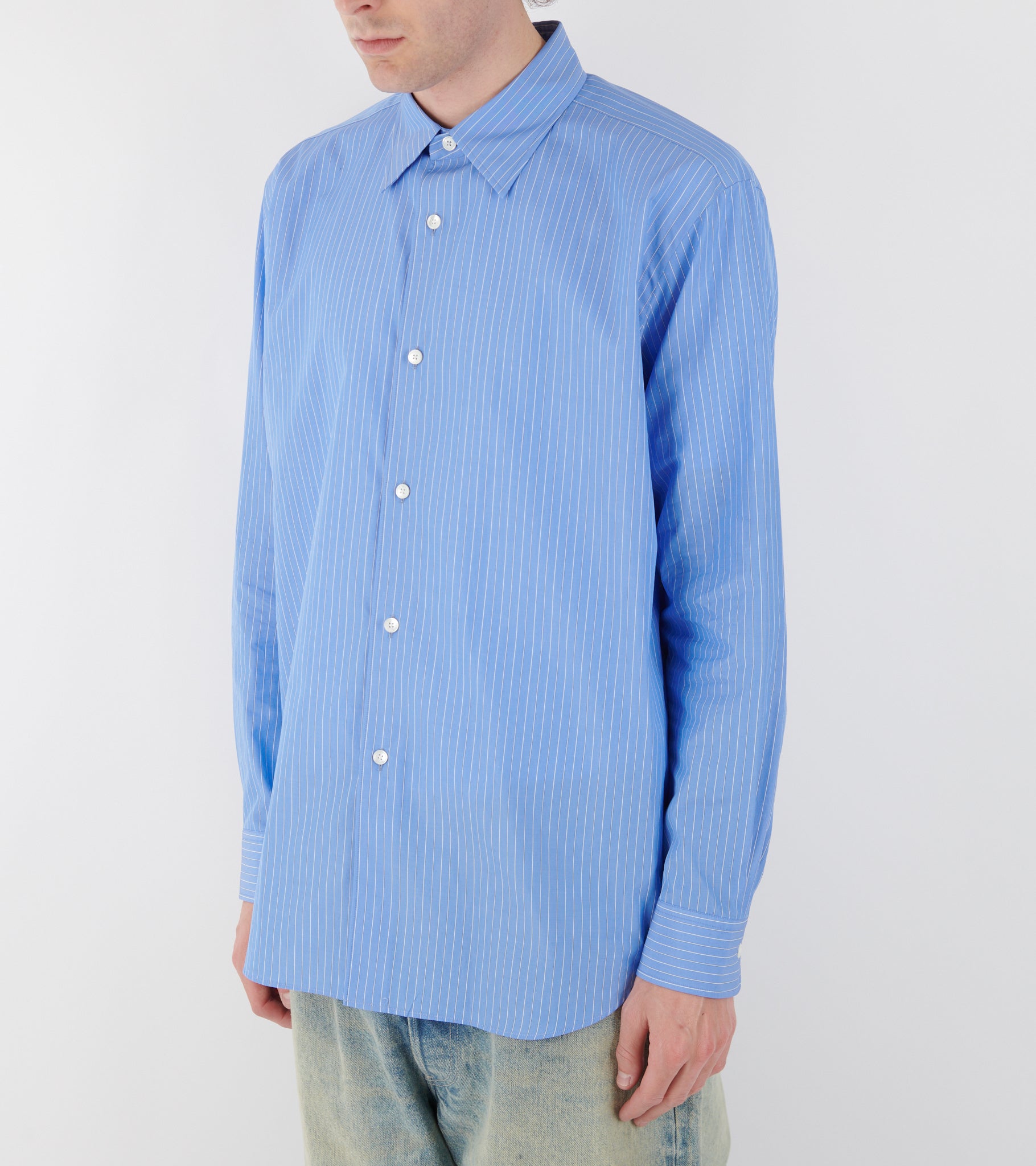 Suvin High Count Cloth Stripe Shirt Blue Stripe – Dr. Adams