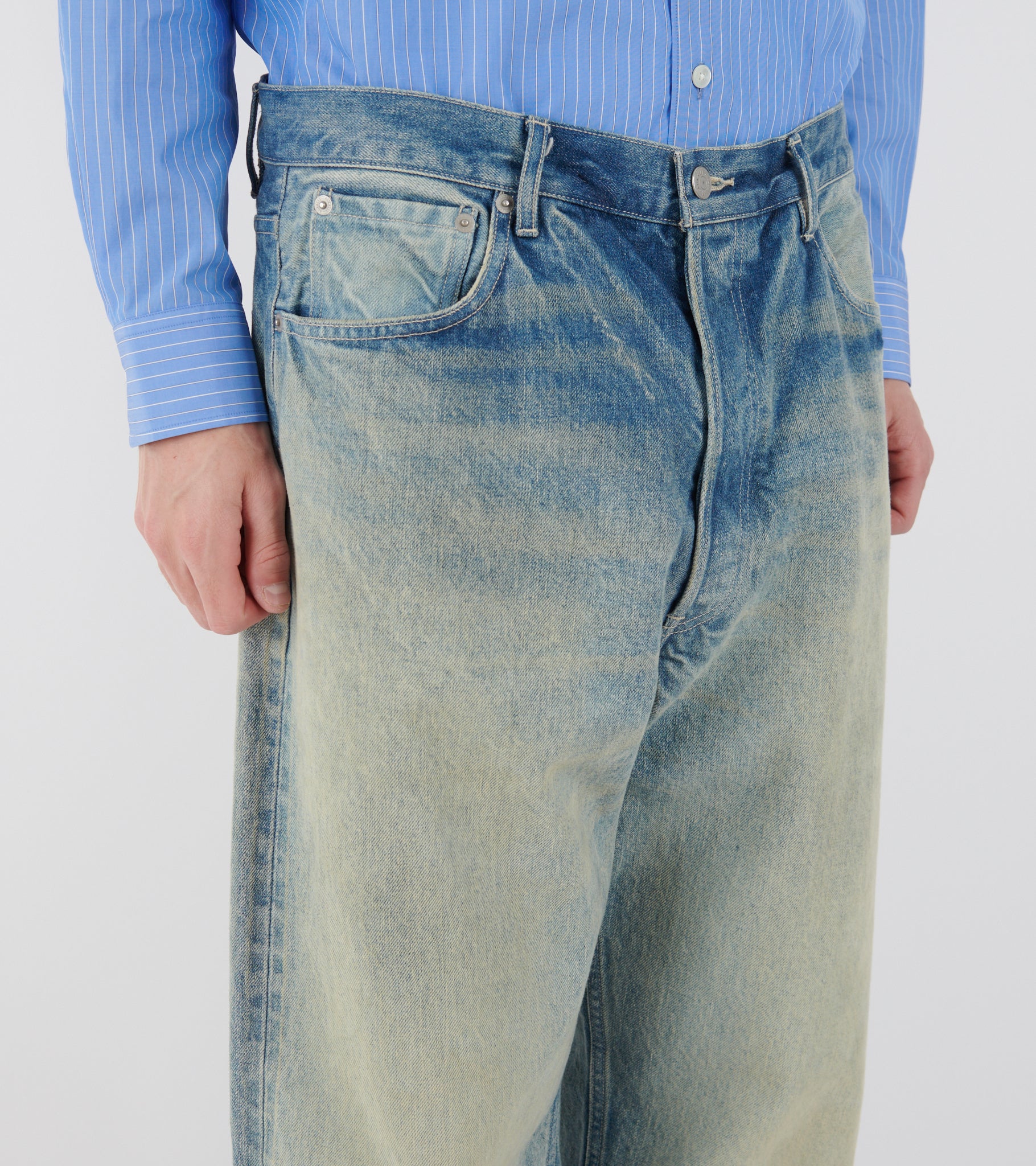 Auralee Selvedge Faded Heavy Denim Wide Pants Faded Indigo – Dr. Adams