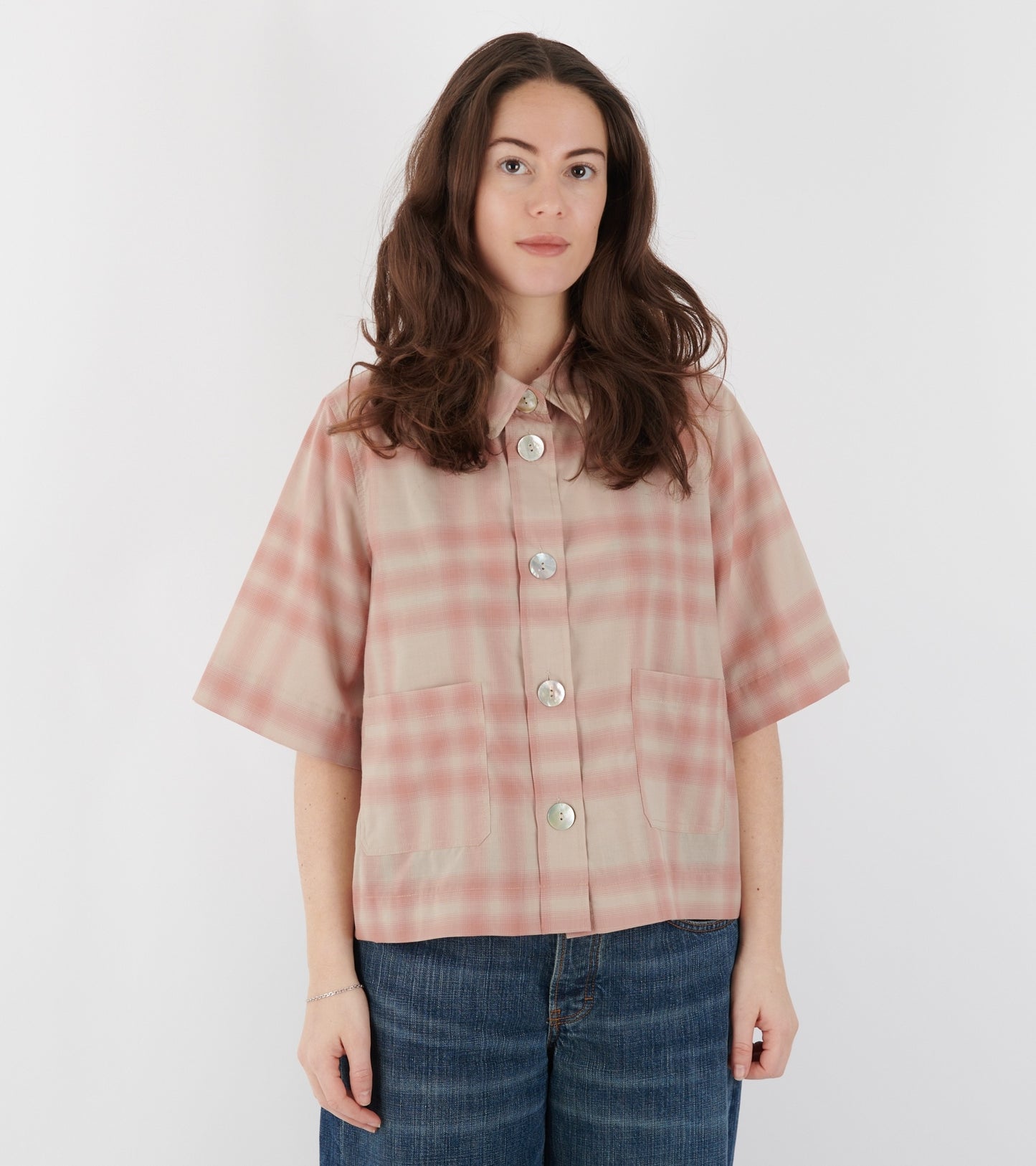 Amanda S/S Shirt Pink Check