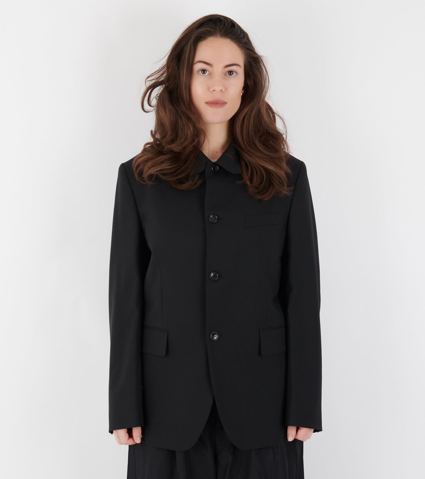 Round Collar Jacket Black