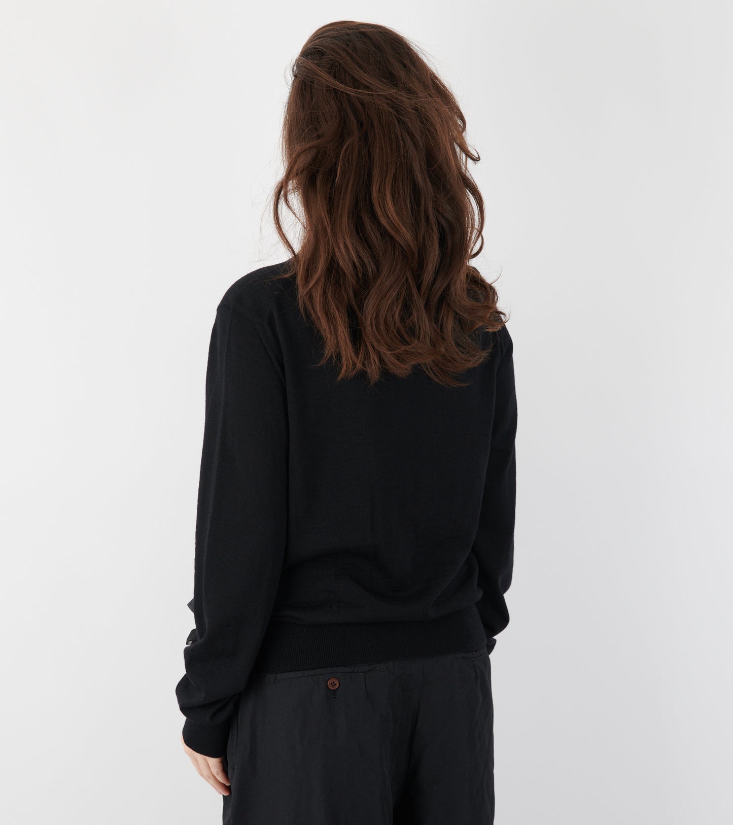 Ruffle Cardigan Black