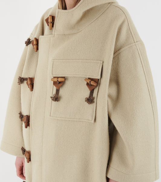 Klippan Boiled Wool Duffle Coat Oatmeal