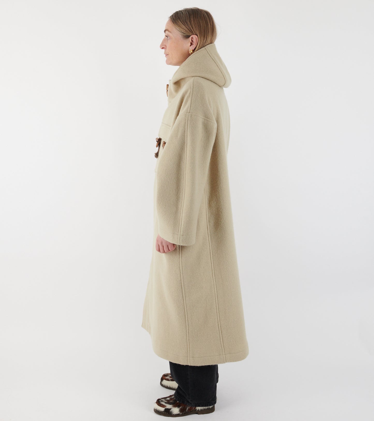Klippan Boiled Wool Duffle Coat Oatmeal