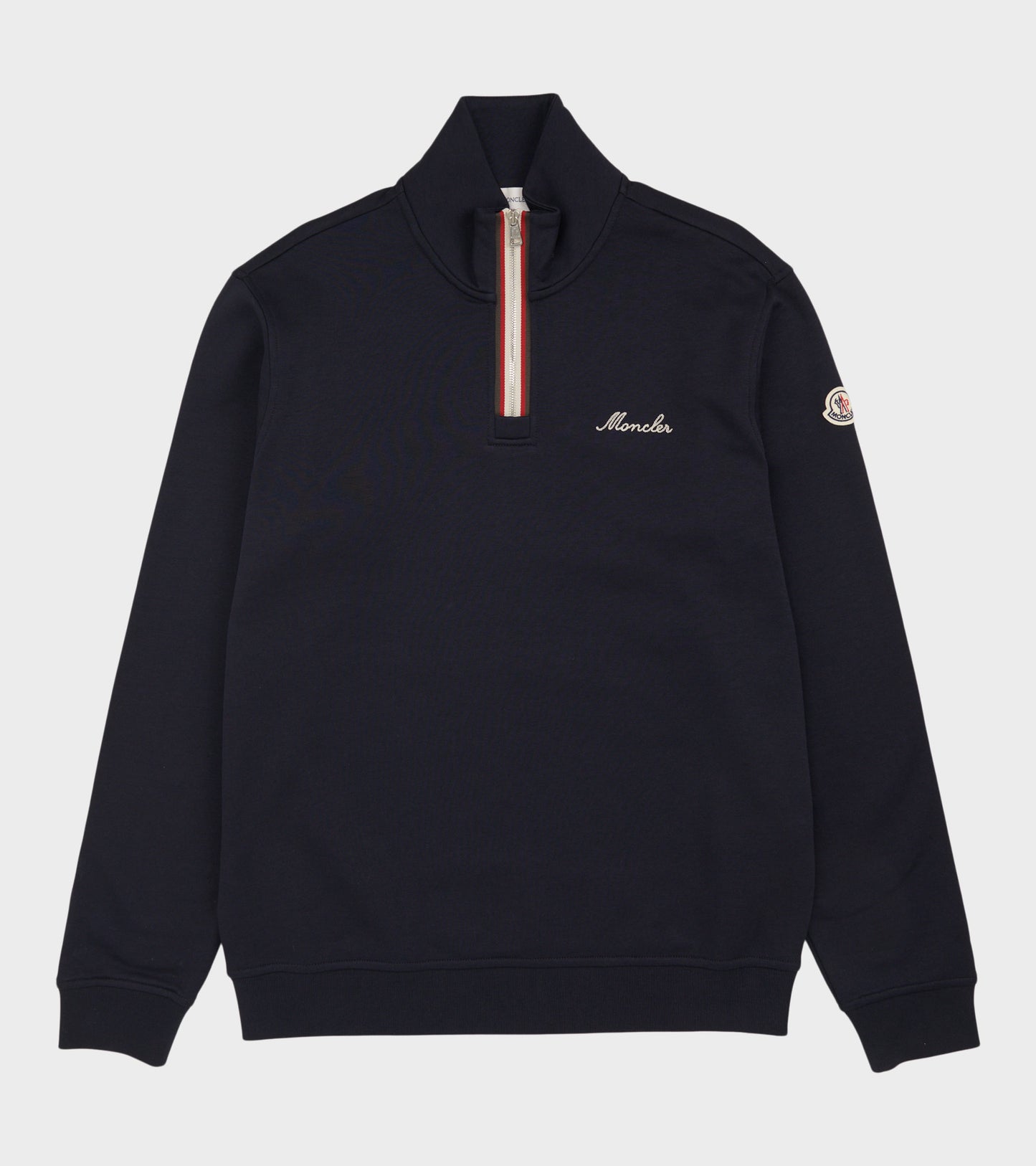 Embroidered Logo Polo T-neck Sweatshirt Navy