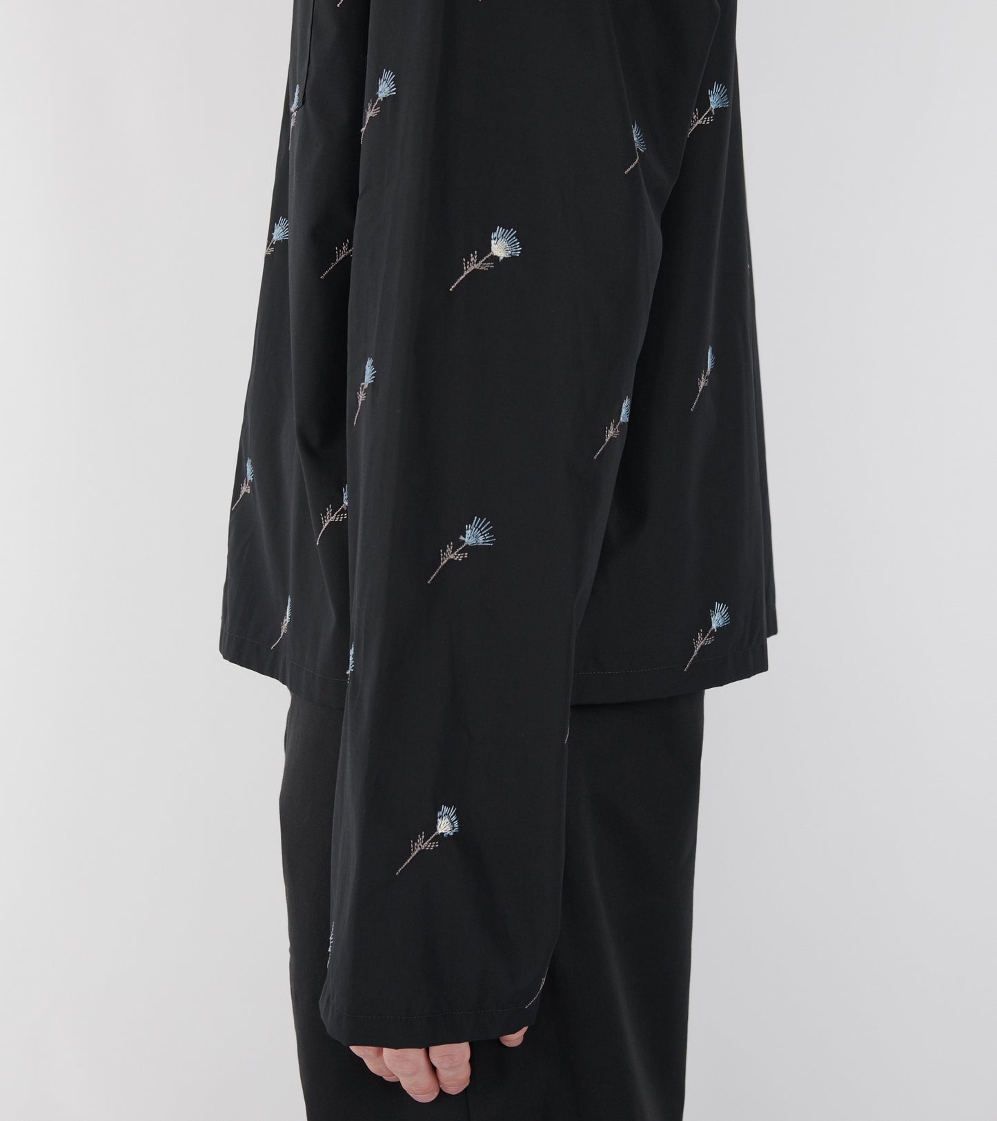 Poplin Shirt Mini Black Flowers