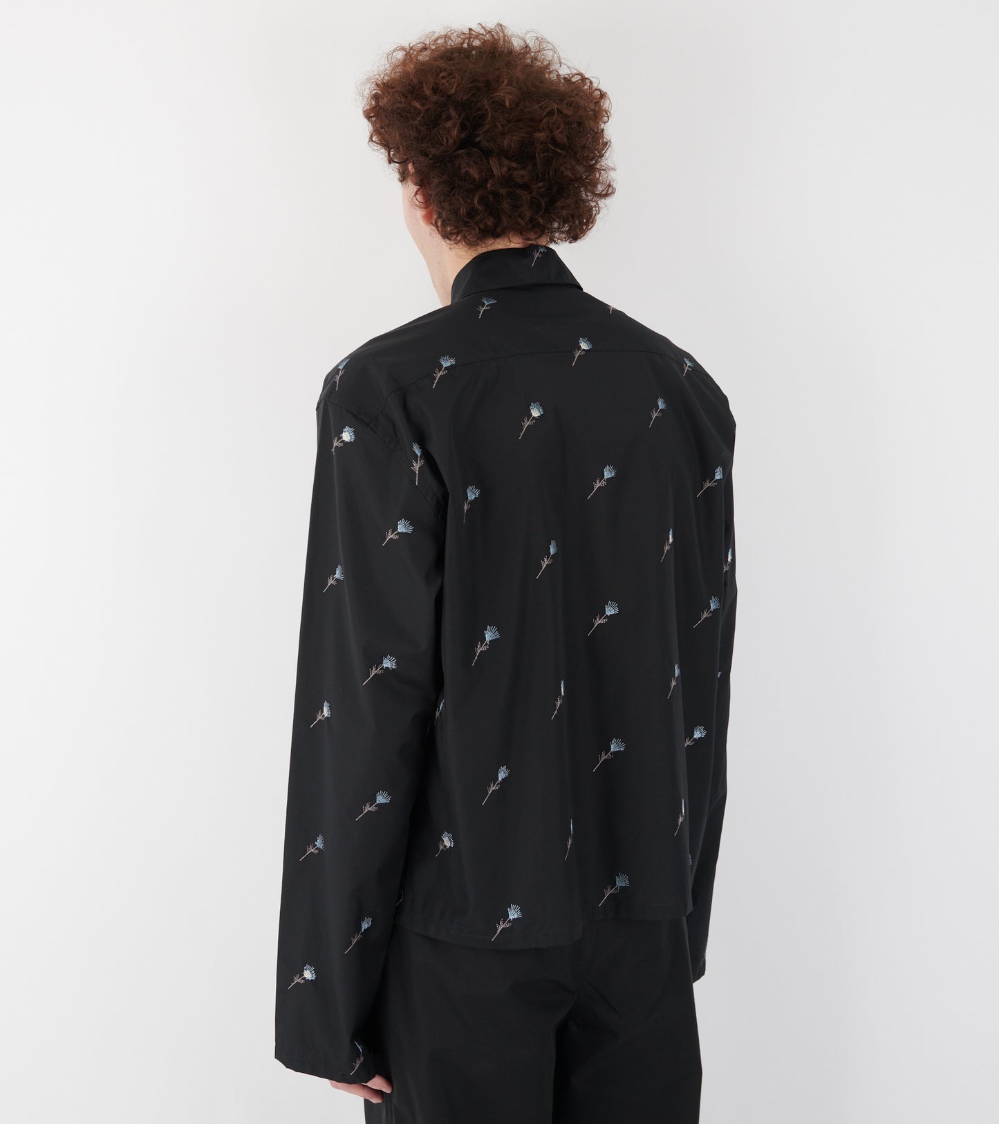 Poplin Shirt Mini Black Flowers