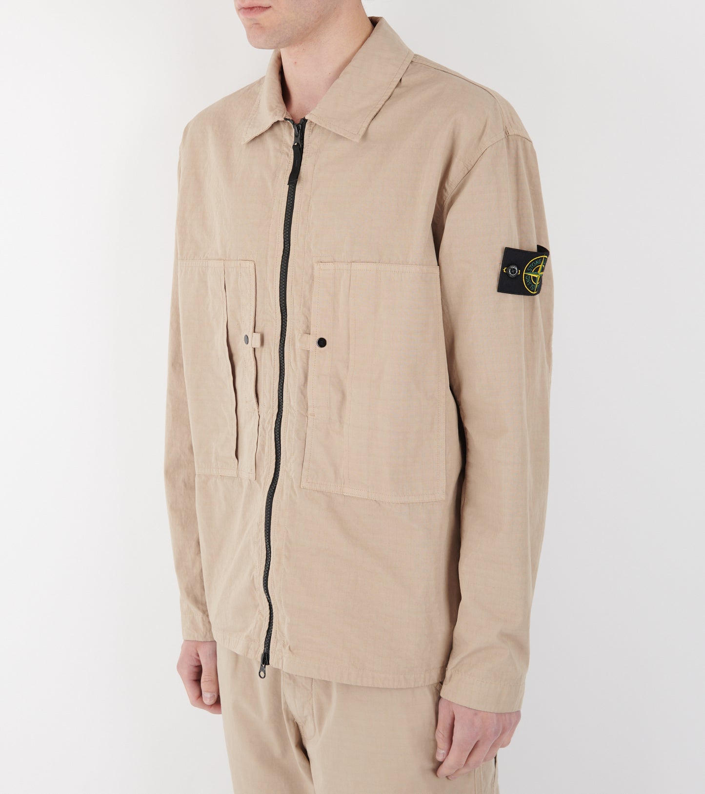 Cotton Ripstop Overshirt Beige