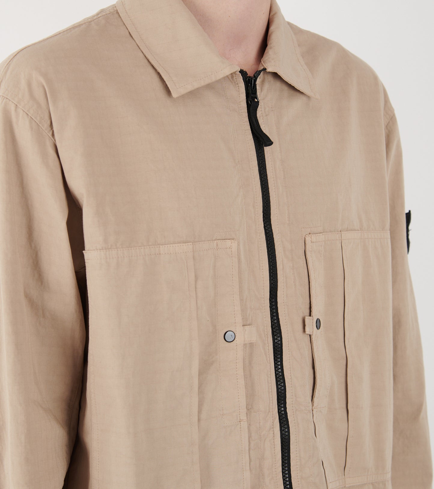 Cotton Ripstop Overshirt Beige