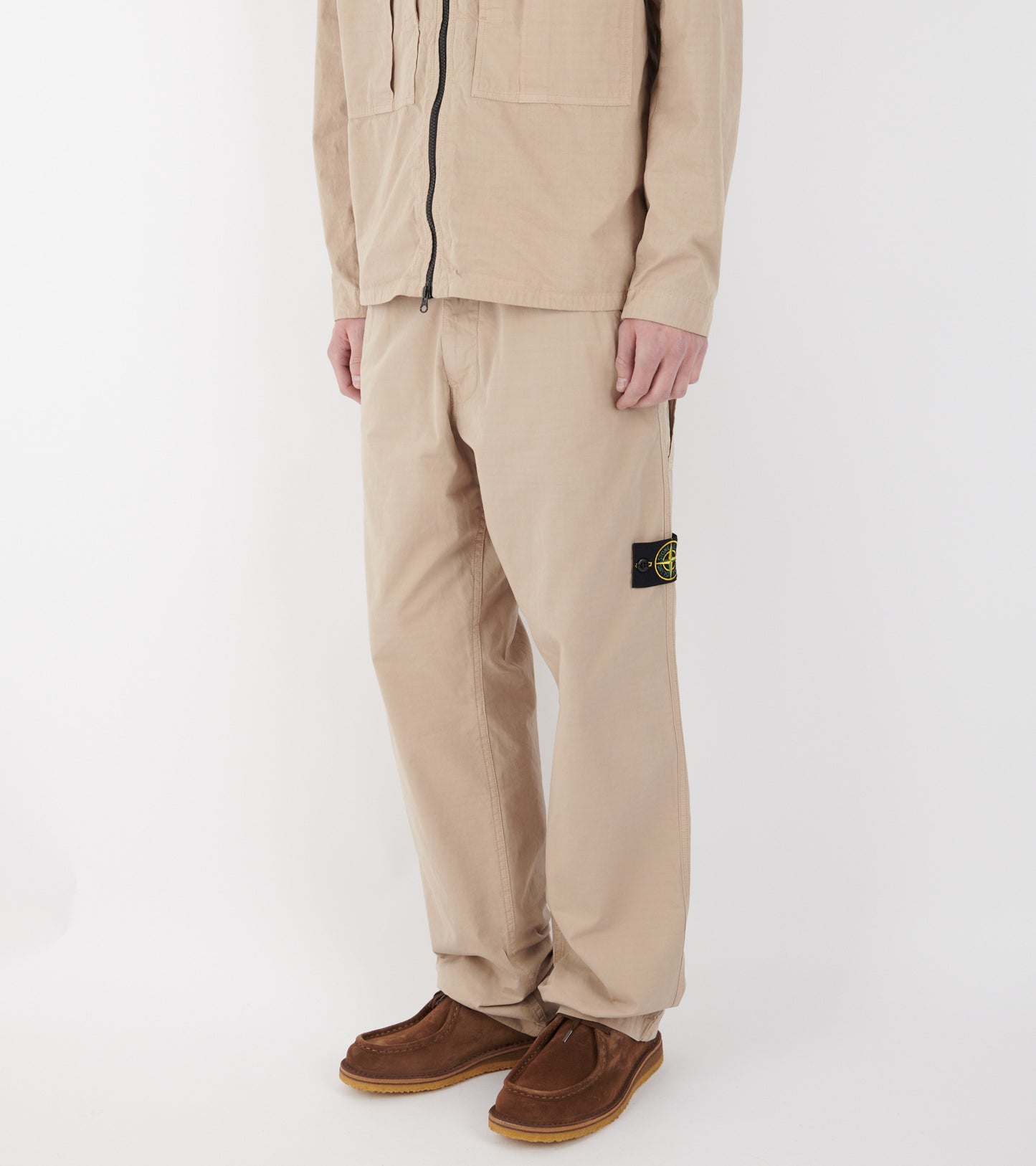 Cotton Ripstop Trousers Beige