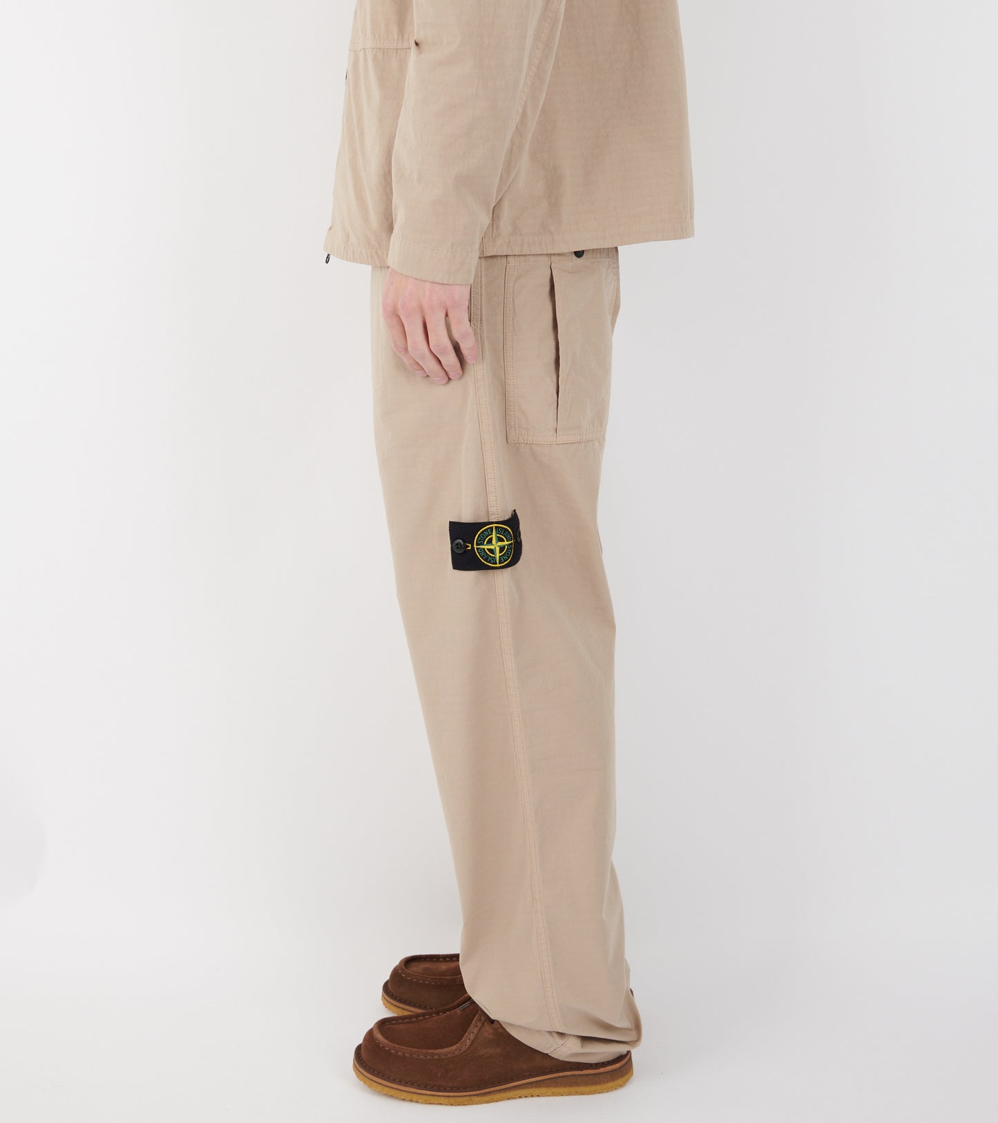 Cotton Ripstop Trousers Beige
