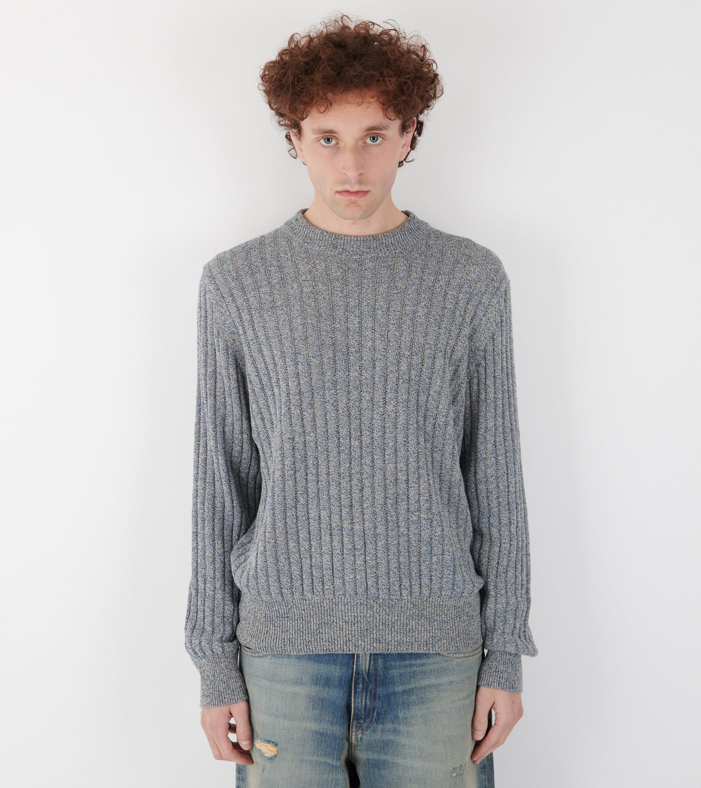 Moon Linen Sweater Blue Moulines