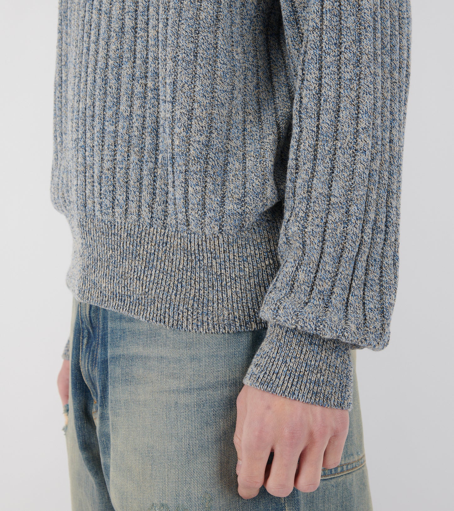 Moon Linen Sweater Blue Moulines